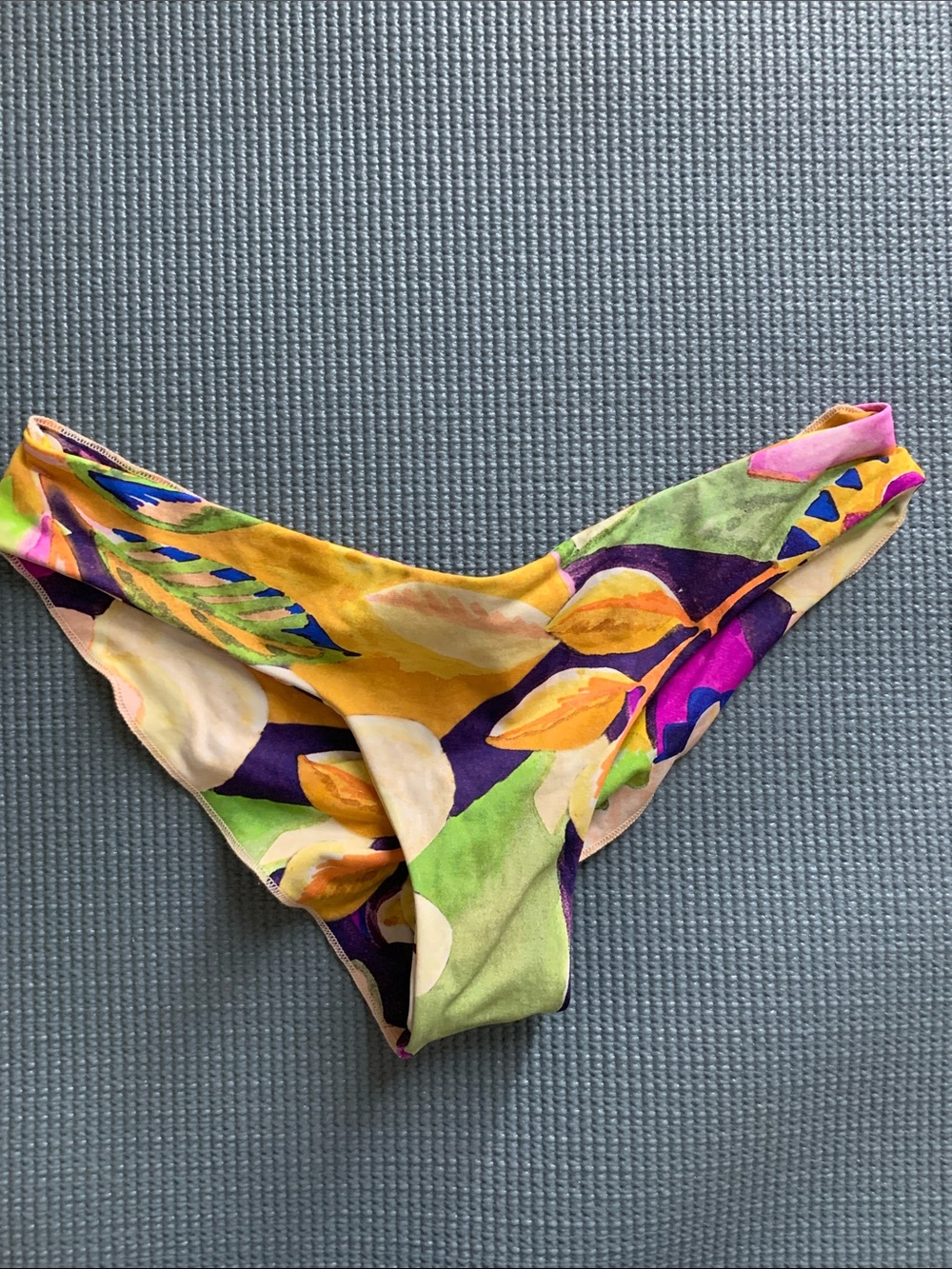 XS Boys + Arrows Cheeky Colorful Floral Bikini Bottoms Yellow, Green, Purple